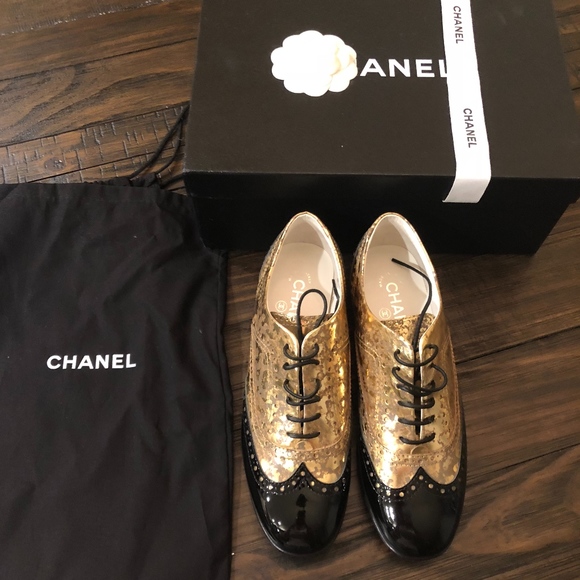 Chanel Lace- Up Oxfords - Picture 1 of 8